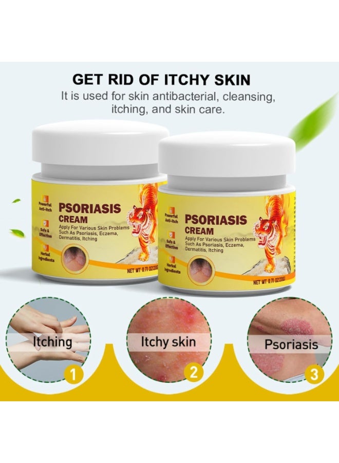 Sumifun Psoriasis Cream, Skin Repair Ointment for Psoriasis, Eczema, and Dermatitis Relieves Itching and Redness Moisturizing & Soothing Treatment for Hands, Feet, and Body, Hypoallergenic 20g - Image 2