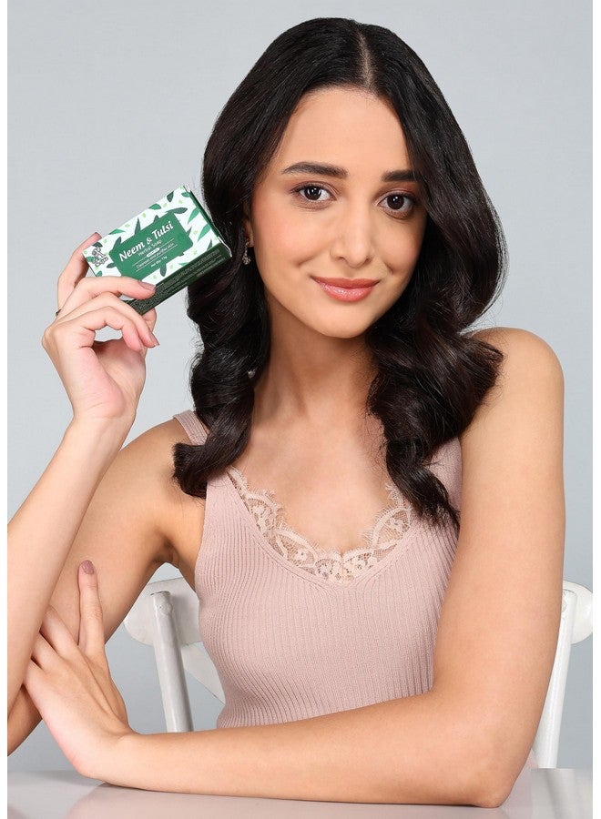 7TH AJMA Neem & Tulsi Handmade Soap - Natural Herbal Purifying Soap for Clear, Healthy Skin, 75g (Pack of 6) - Image 4