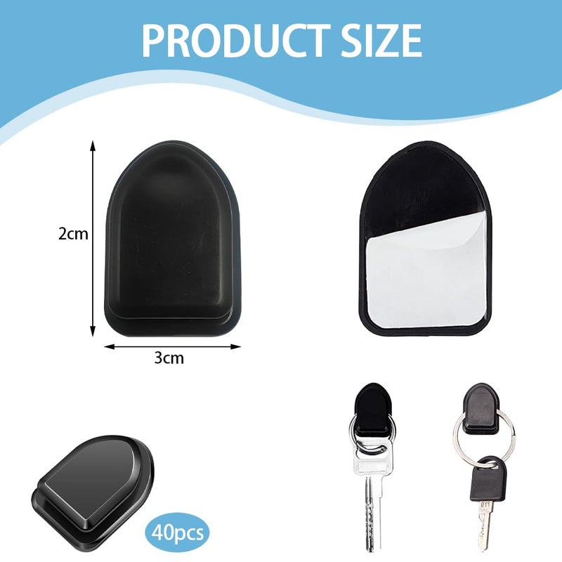 TRKETK 40 Pieces Car Adhesive Hooks Mini Invisible Adhesive Multifunctional Car Dashboard Hook Black for Keys USB Cables Earphone Cables Towels - Image 2