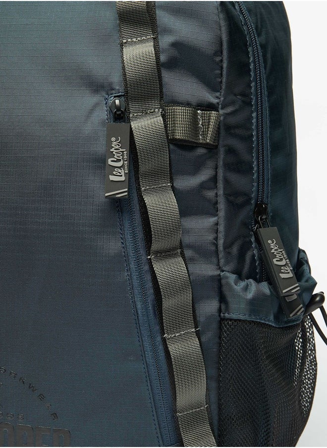 Lee Cooper Men's Logo Print Backpack with Adjustable Straps and Zip Closure  - Image 4