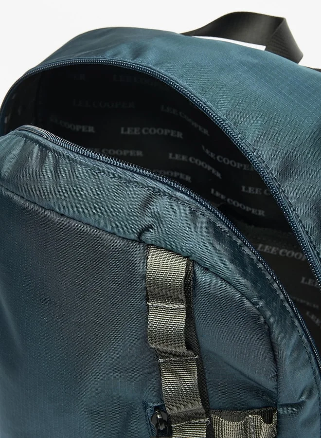 Lee Cooper Men's Logo Print Backpack with Adjustable Straps and Zip Closure