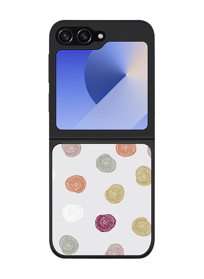 Stylizedd Rugged Black edge case for Samsung Galaxy Z Flip7 FE, Slim fit Soft Case Flexible Anti Drop TPU Gel Thin Cover -  Circular Scribbles - Image 1