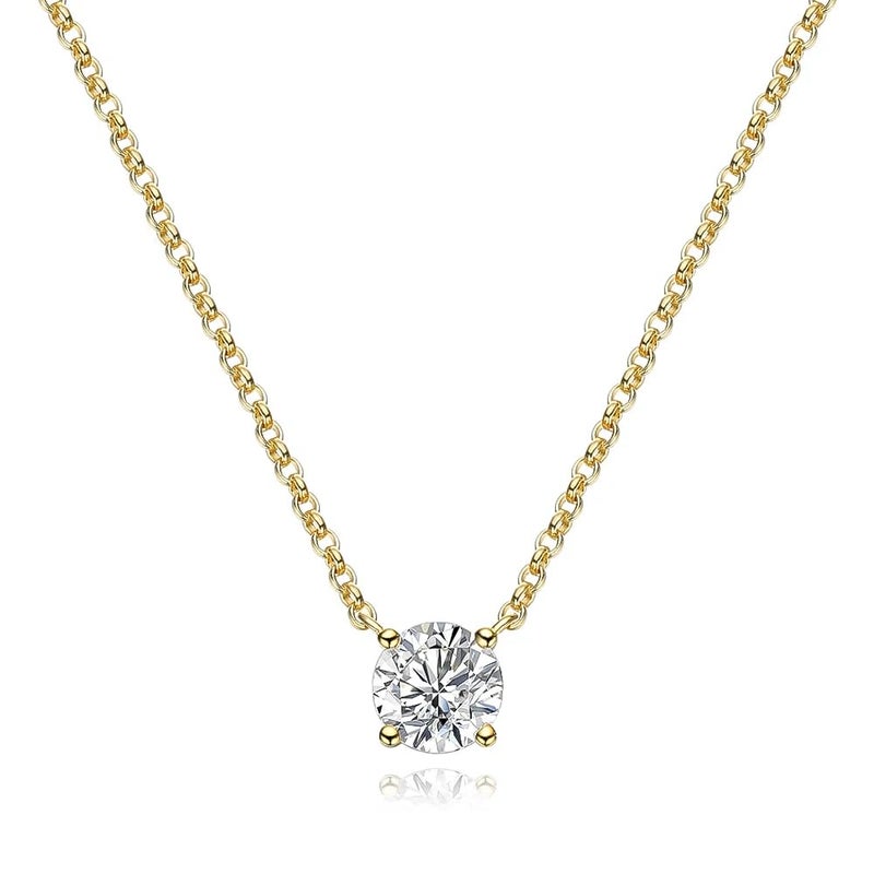Bling Queen Women's Silver Plated Zirconia Pendant Necklace With Cable Chain, Single Stone Pendant Necklace, Cubic Zirconia Pendant Necklace, Stylish Chain Necklace, Special Gifts, O Chain Necklace - Image 5
