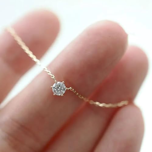 Bling Queen Women's Silver Plated Zirconia Pendant Necklace With Cable Chain, Single Stone Pendant Necklace, Cubic Zirconia Pendant Necklace, Stylish Chain Necklace, Special Gifts, O Chain Necklace - Image 3