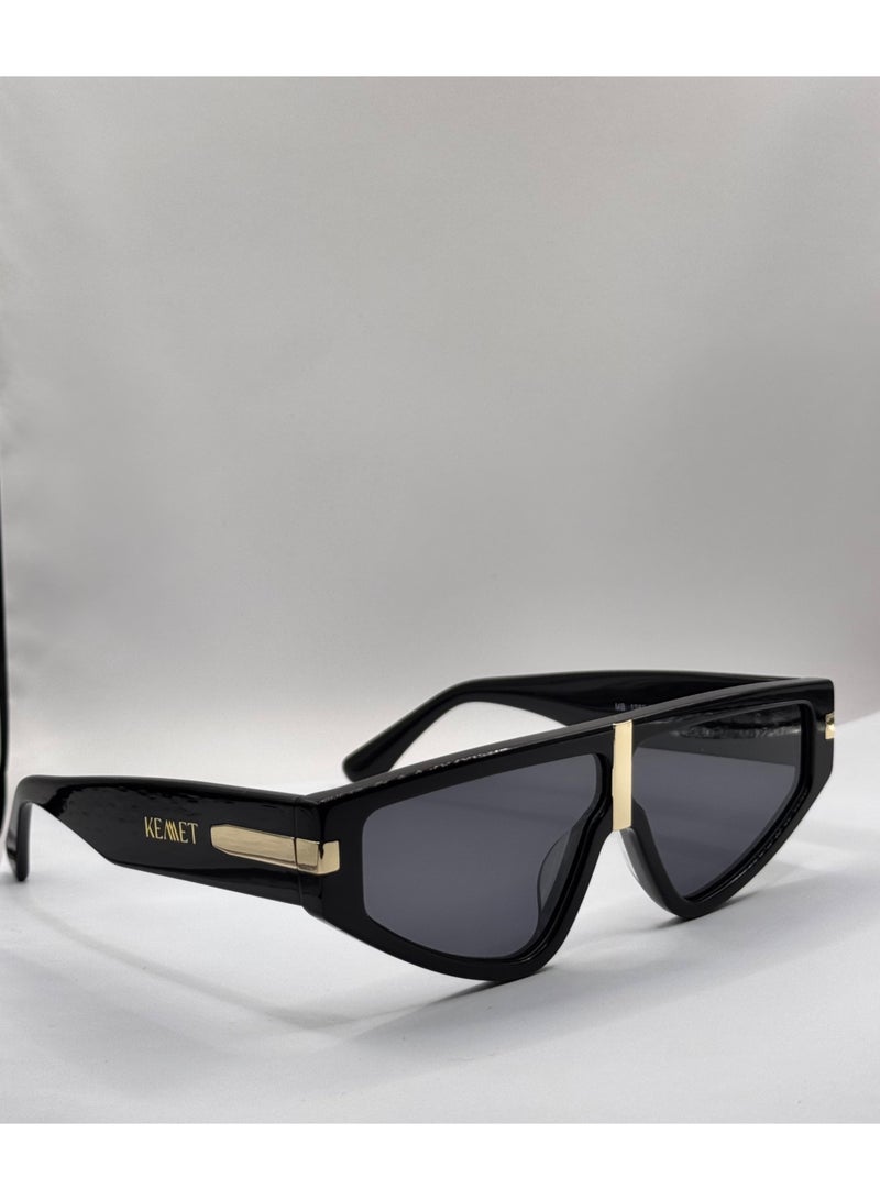Kemet Eyewear Irregular Full Rim Unisex Celeste Black Dark Gray Lens - Image 3