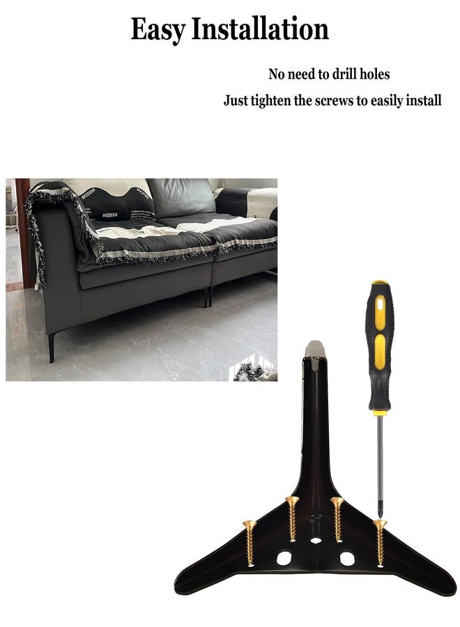 Smaxcn 9.8 inch/25cm Matte Black Metal Furniture Legs Set of 4, DIY Replacement for Cabinet Legs, Sofa Legs, Chair Legs - Image 3