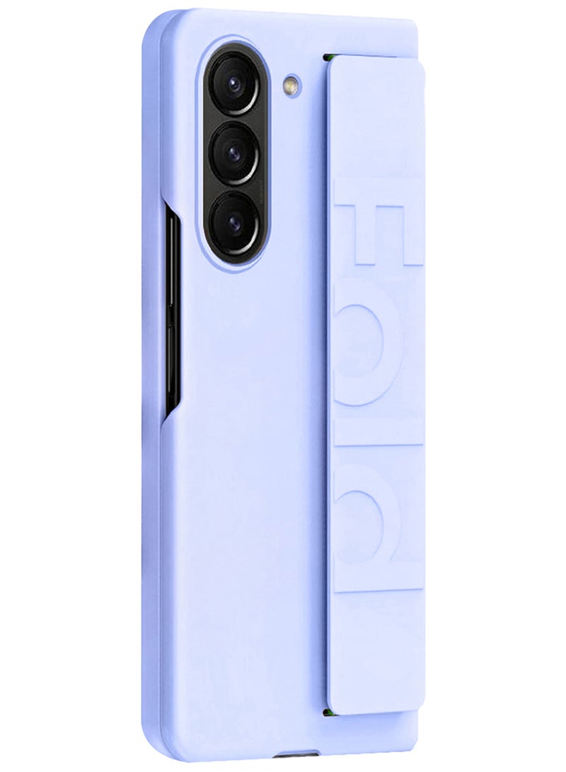 CATANES Samsung Galaxy Z Fold 5 Case Hard Silicone Cover With Strap Hold Anti drop - Purple - Image 3