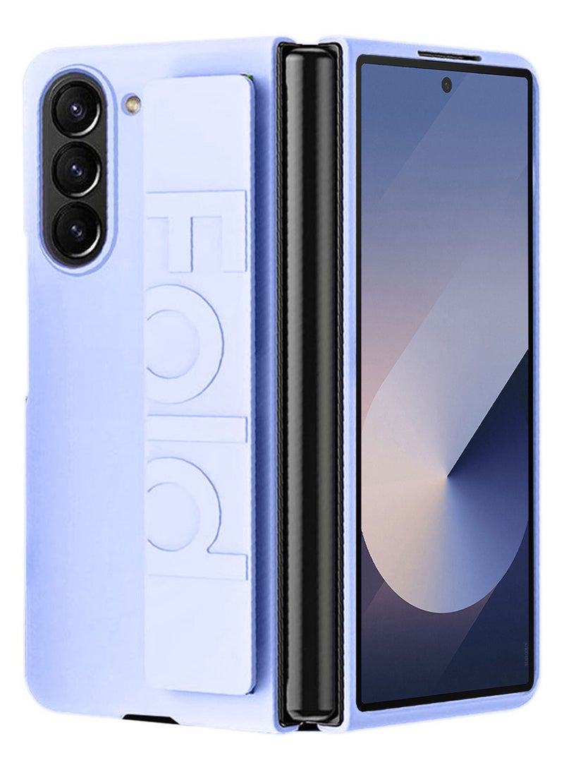 CATANES Samsung Galaxy Z Fold 5 Case Hard Silicone Cover With Strap Hold Anti drop - Purple - Image 2