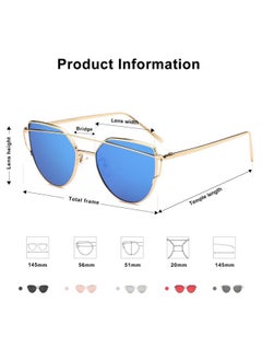 Cat Eye Sunglasses For Women Fashion Designer Style Mirrored Lenses Sj1001 With Gold Blue - pzsku/ZA92266C46B57DA7B7E30Z/45/_/1718602454/881f8cf2-383f-410b-b17d-022df8aec25f