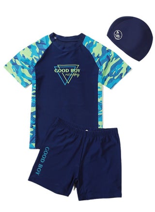Blue Camouflage (with swim cap)