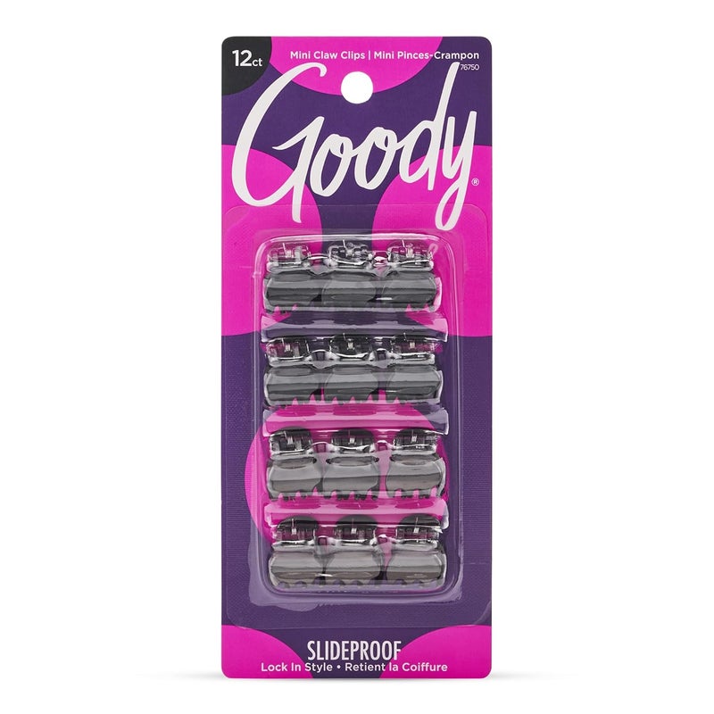 Goody مشابك شعر جودي الصغيرة، مجموعة الألوان، بني - رائعة لرفع شعرك بسهولة - إكسسوارات شعر خالية من الألم للنساء والرجال والأولاد والبنات 12 قطعة (عبوة من 1)