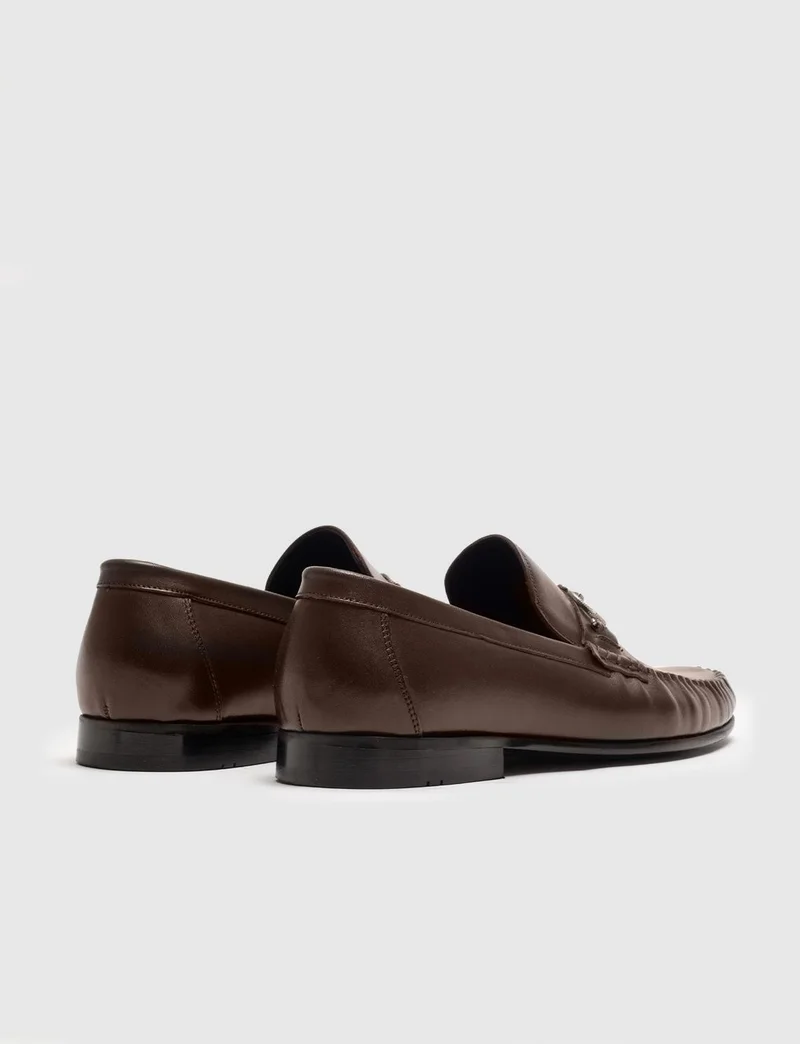 كاباني Genuine Leather Brown Buckle Men's Classic Shoes
