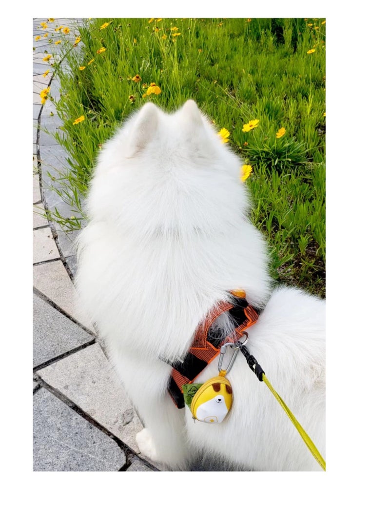 Excefore Funny Dog Poop Bag Holder, Dog Waste Bags Pouch with Carabiner for Leash, PU Doggie Poo Bags Dispenser, with Zipper and 1 Roll Leak-Proof Green Scented Bags, for Doggie Puppy (1 Pack) - Image 2