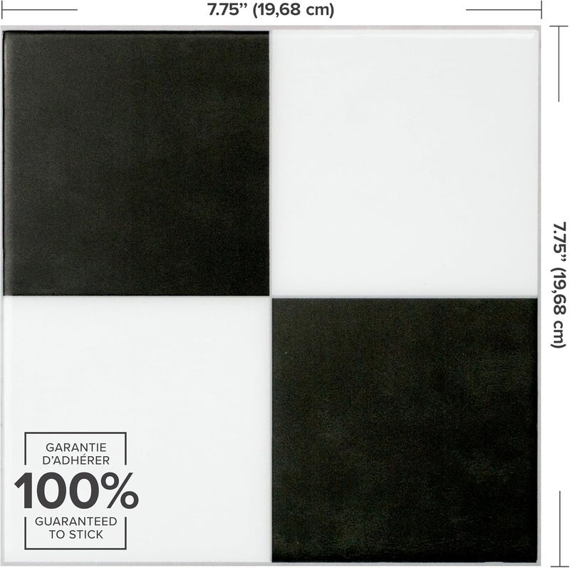 Smart Tiles بلاط سمارت تايلز () قابل للتقشير واللصق لتغطية الجدران الخلفية - 5 أوراق بمقاس 7.75" × 7.75" - بلاط خلفي ثلاثي الأبعاد قابل للتقشير واللصق للاستخدام في المطبخ والحمام وتزيين الجدران، بتصميم مربع الشكل - Image 3