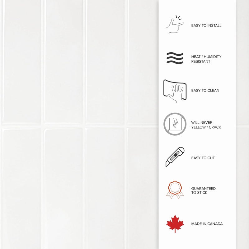 Smart Tiles بلاط سمارت تايلز () قابل للتقشير واللصق لتغطية الجدران الخلفية - 5 أوراق بمقاس 7.75" × 7.75" - بلاط خلفي ثلاثي الأبعاد قابل للتقشير واللصق للاستخدام في المطبخ والحمام وتزيين الجدران، بتصميم مربع الشكل - Image 5