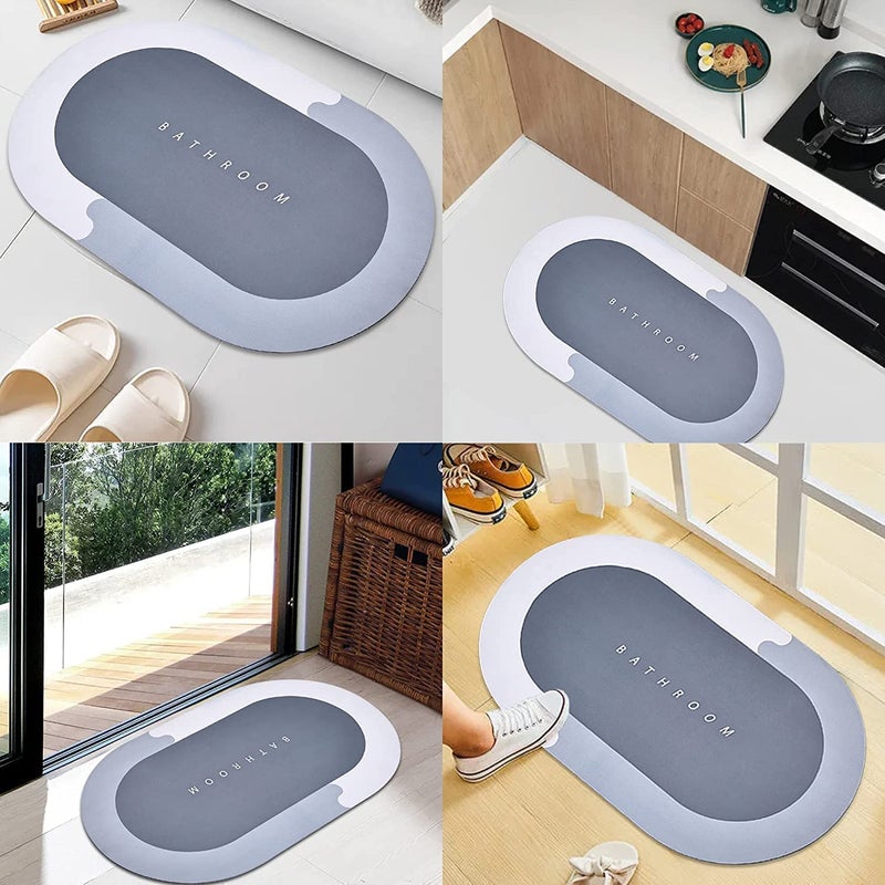 DALUCI 2 Pcs Bath Mats | Door Mats for Home | Bathroom Mat | Anti Skid Mat for Bathroom Floor Super Absorbent Soft Carpet, Quick Dry Dirt Barrier for Home Office Kitchen 40 * 60 cm Multicolor - Image 4