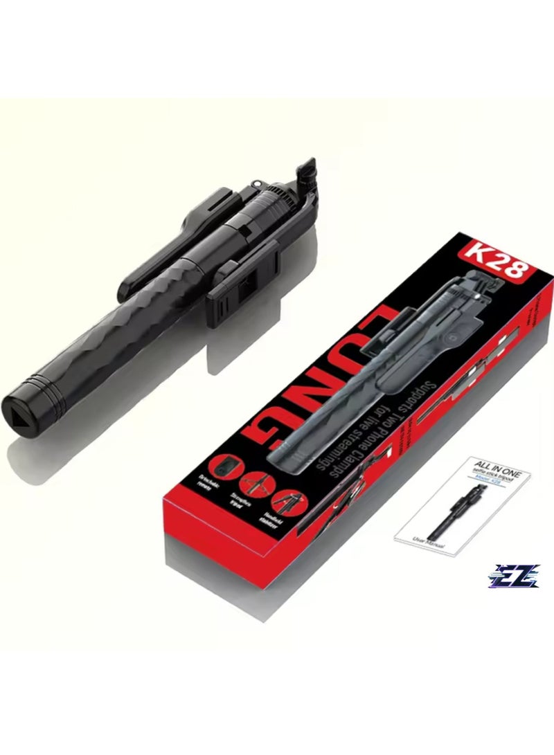 ELTRAZONE K28 Super Long Selfie Stick Tripod – 360° Retractable Aluminum Vlog & Selfie Stick for Phone, Video Recording, and Photography - Image 1