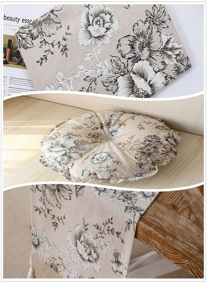 LOVOUS Linen Floral Fabric by The Yard - Upholstery Fabric by The Yard Sewing Quilting Fabric 62 Inch Width for Chairs Sofas Tablecloth Curtains Reupholstery - 3 Yard - Image 5
