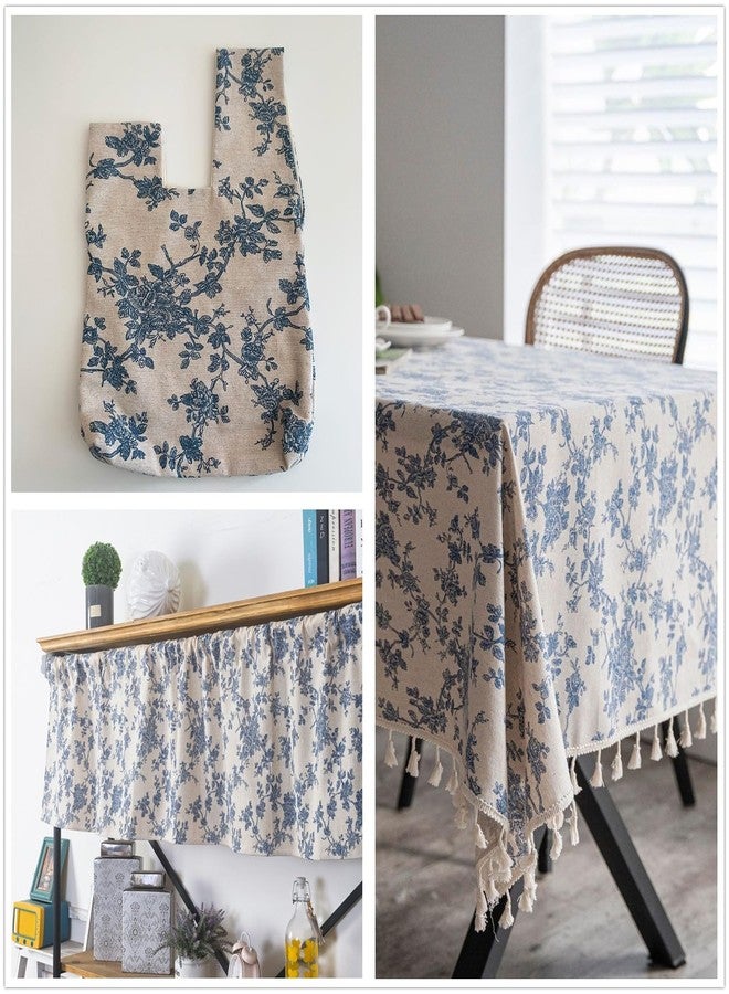 LOVOUS Linen Floral Fabric by The Yard - Upholstery Fabric by The Yard Sewing Quilting Fabric 62 Inch Width for Chairs Sofas Tablecloth Curtains Reupholstery - 3 Yard - Image 2
