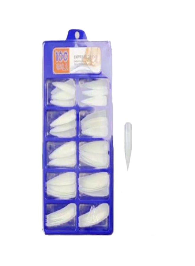 100-Piece False Nail Tips White