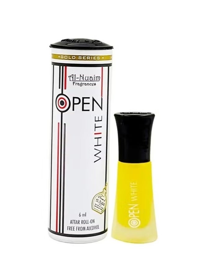 Al Nuaim Al-Nuaim Barrel Series Open White Attar Roll On Perfume Oil 6ml | Alcohol Free Concentrated Ittar for Men & Women | Long Lasting Fresh Citrus Floral Musky Fragrance | Premium Arabic Perfume Oil Pocket Size - Image 1