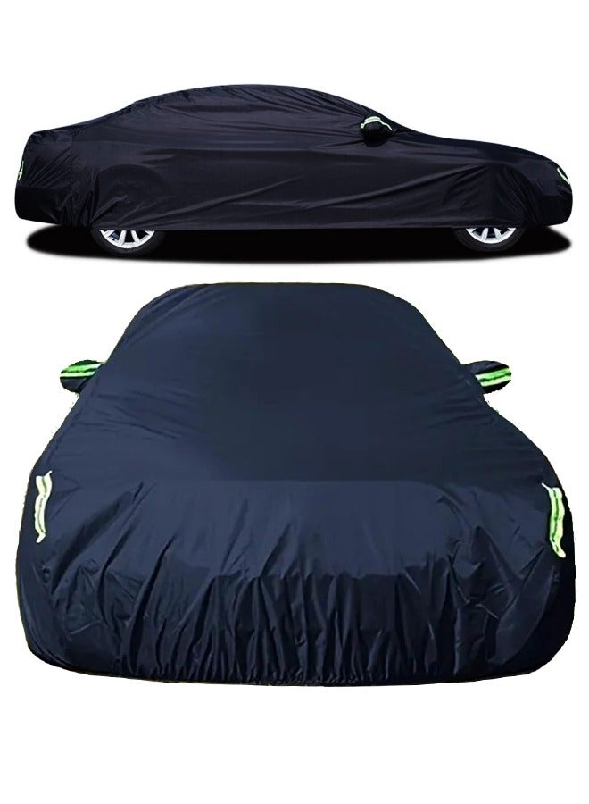 BUPY Weatherproof Car Cover Fits Sedans with Length Between 4.15M and 4.9M, Black - Image 1