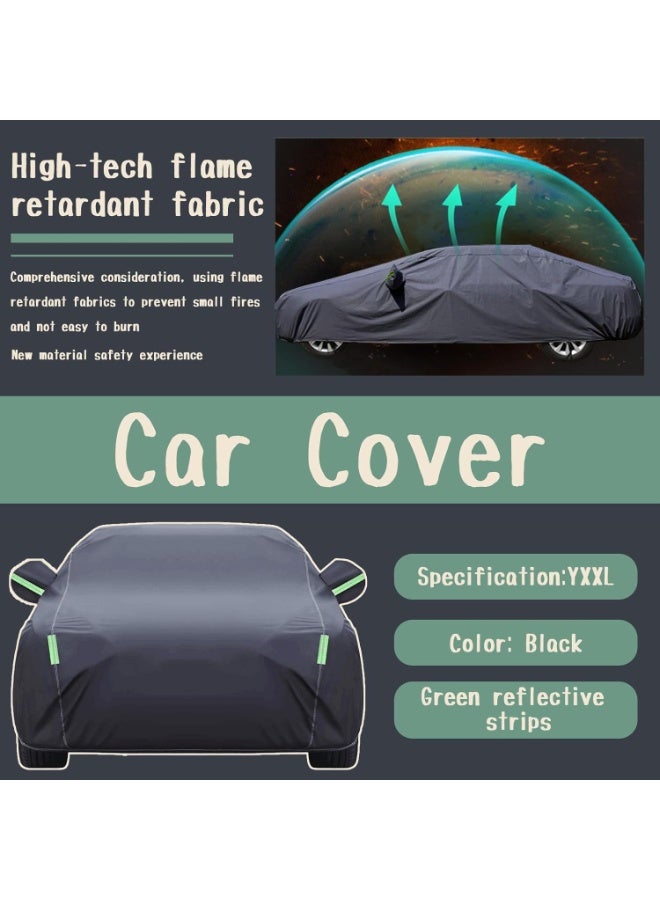 BUPY Weatherproof Car Cover Fits Sedans with Length Between 4.15M and 4.9M, Black - Image 4