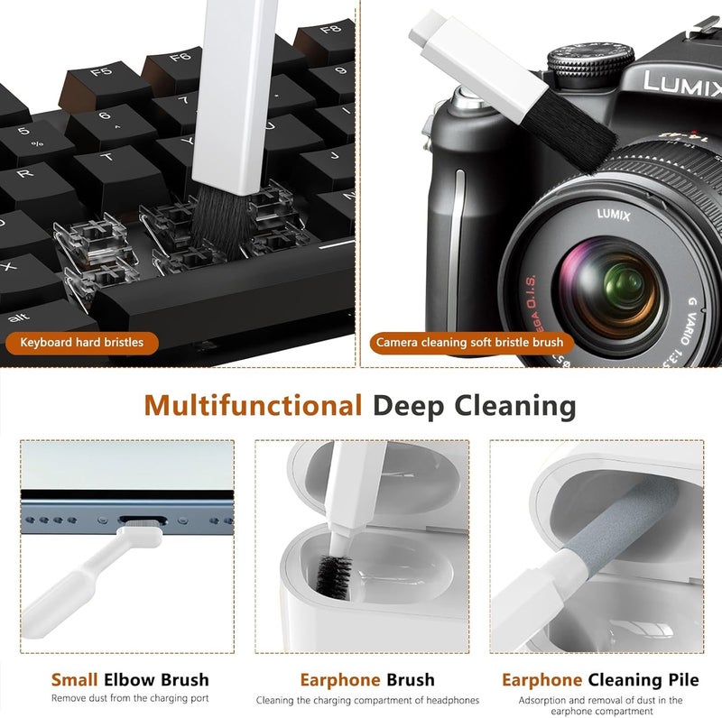Elvana Keyboard Cleaning Set, 20 in 1 Keyboard Cleaning Brush Kit, Cleaning Brush Electronic Cleaner for Technology Gadget Earbuds Laptop Mobile Phone Screen Smartphone Earphone Camera Lens - Image 5