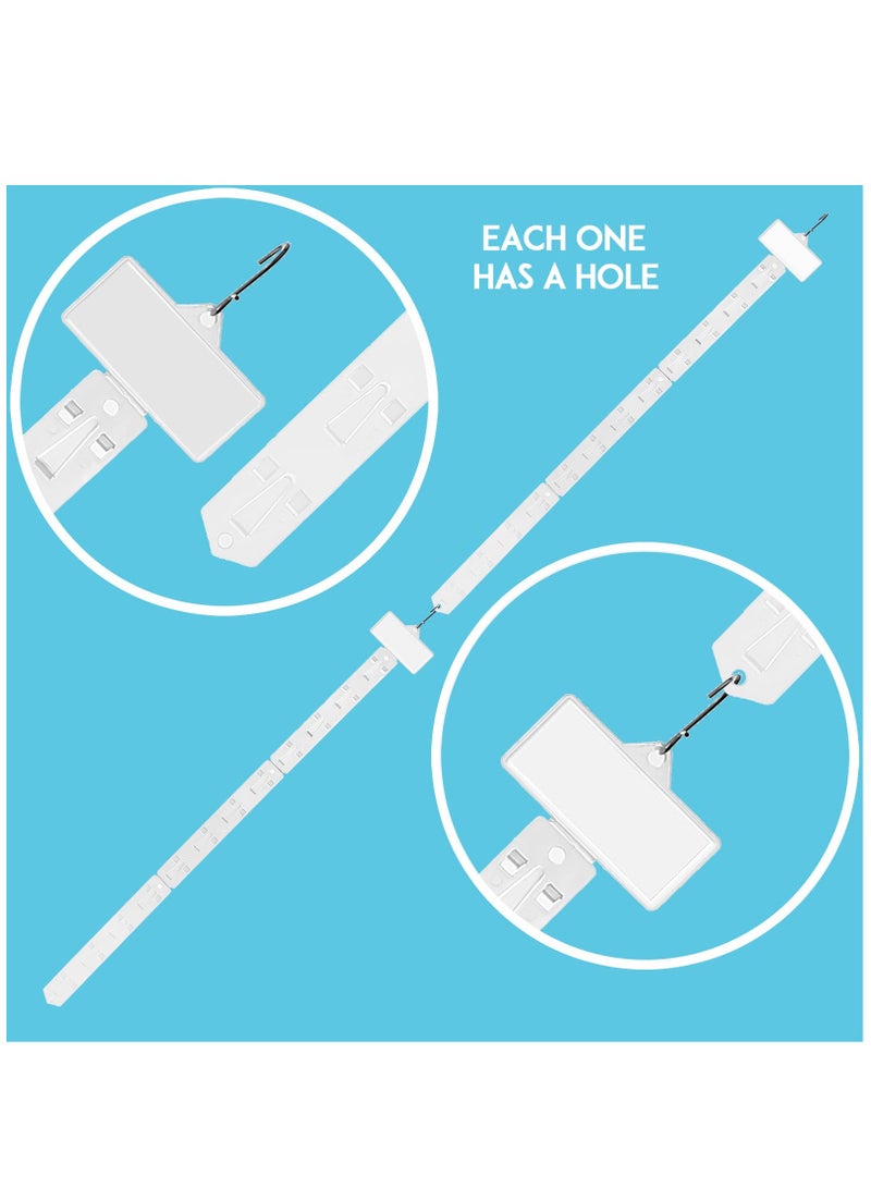 12-Piece Hanging Merchandise Strips with Hooks and Label Header for Retail Store Display - Clip-On Display Clips for Organized Product Presentation - Image 5