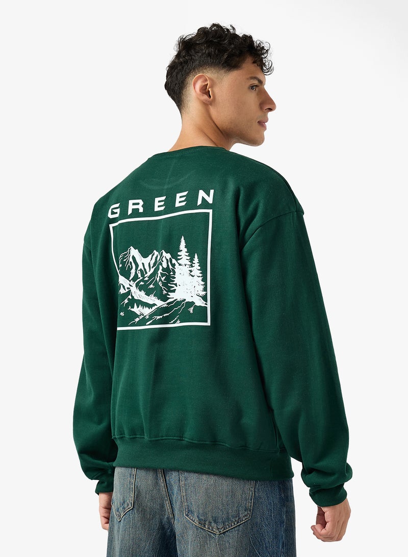 سفنتي فايف كنزة كبيرة بطبعة جرافيك - Image 1