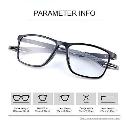 PEEPAI Photochromic Progressive Multifocus Reading Glasses UV Protection Spring Hinge Computer Anti Blue Light Eyewear for Men Women 2.5 - Image 5