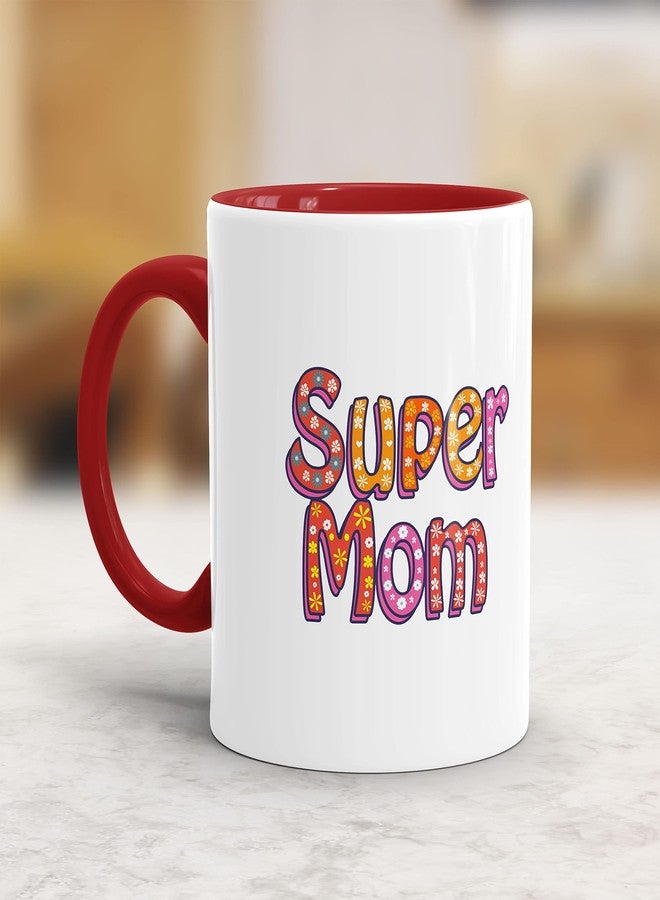 Gift Arcadia Ceramic Super Mom & Dad Coffee Mug - 2 Pieces, Red, 330ml (A351) - Image 3