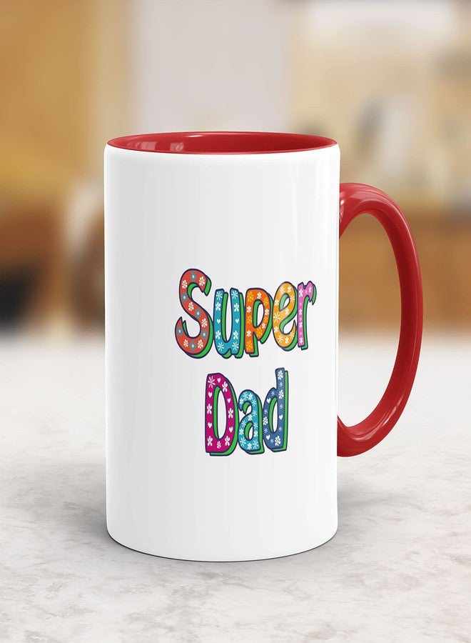 Gift Arcadia Ceramic Super Mom & Dad Coffee Mug - 2 Pieces, Red, 330ml (A351) - Image 2