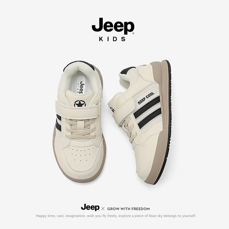 Jeep Girls' Board Shoes Autumn White Shoes Casual Mesh Sneaker De Xun Soft Bottom Children'S Shoes - Image 3