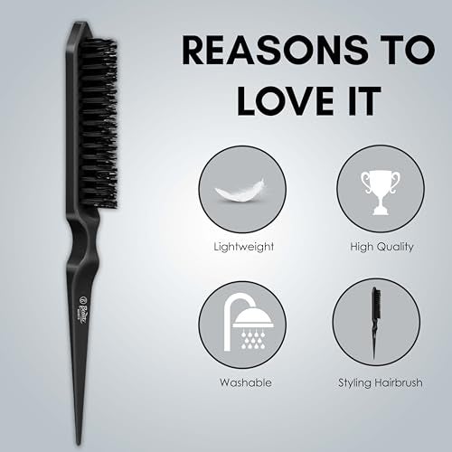 Beauté Secrets Basics Teaser Hair Brush black comb brush, Black - Image 4