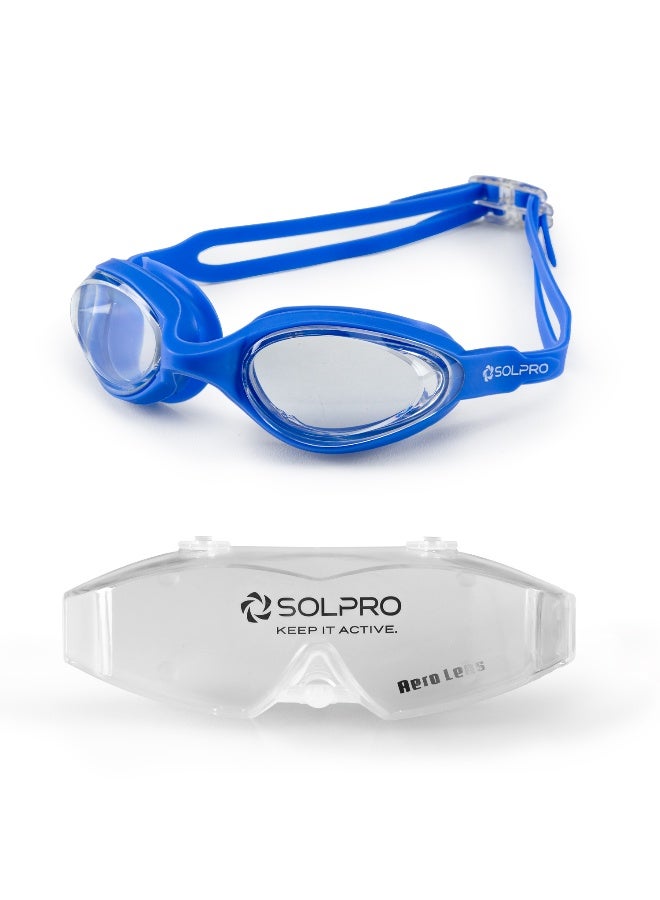 SOLPRO Aero Lens Adult Swimming Goggles (Blue) - Image 1