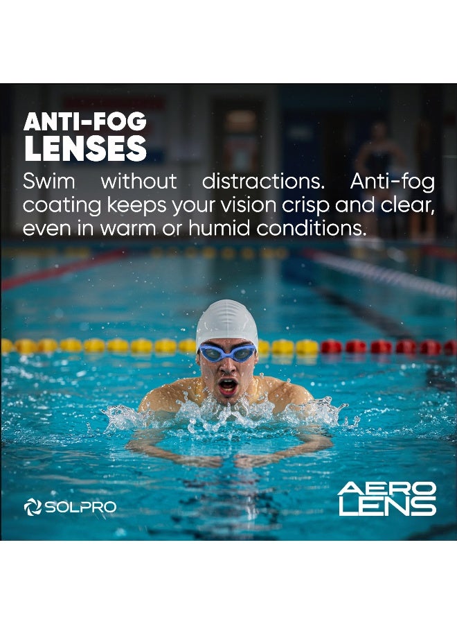 SOLPRO Aero Lens Adult Swimming Goggles (Blue) - Image 2