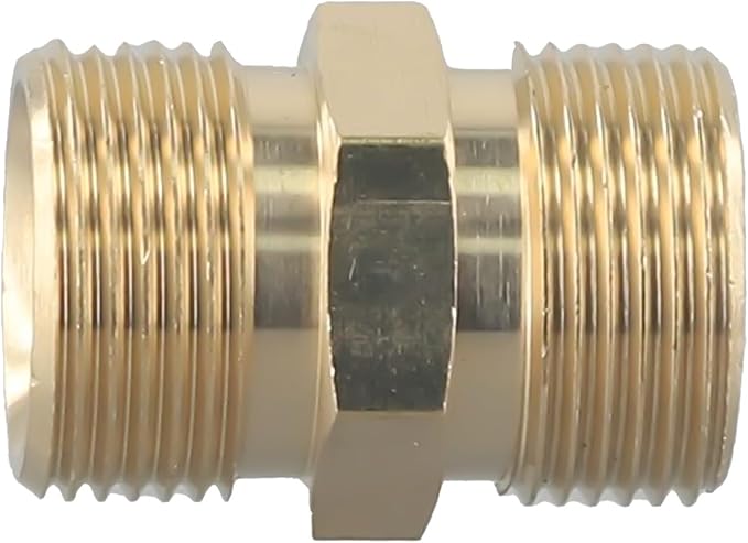 M22 15Mm Brass High Pressure Washer Hose Extension Connector Male Female Thread Fitting - Image 1