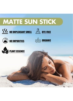 Jaysuing Matte Sun Stick, Mugwort + And Camelia, Relief Sun Organic Sunscreen SPF50+, Moisturizing Sunscreen, Breathable, Refreshing, Easy To Apply Sunscreen  - Image 4