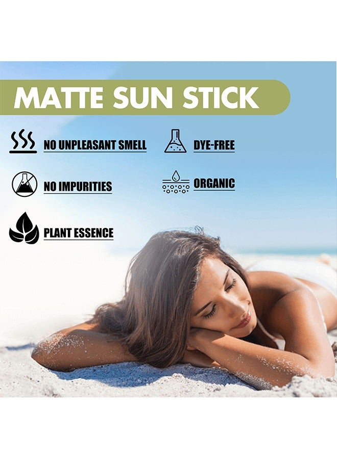 Jaysuing Matte Sun Stick, Mugwort + And Camelia, Relief Sun Organic Sunscreen SPF50+, Moisturizing Sunscreen, Breathable, Refreshing, Easy To Apply Sunscreen - Image 4