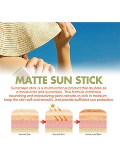 Jaysuing Matte Sun Stick, Mugwort + And Camelia, Relief Sun Organic Sunscreen SPF50+, Moisturizing Sunscreen, Breathable, Refreshing, Easy To Apply Sunscreen  - Image 5