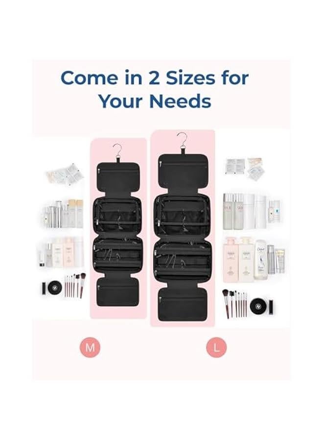 HOOKOR Travel Toiletry Bag with Jewelry Organizer, Hanging Makeup Cosmetic Bag, Puffy Carry-On Travel Accessories Essentials, Large Black Organizer for Toiletries and Jewelry (Black, 31 * 12 * 23CM) - Image 4