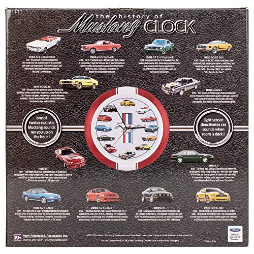 Mark Feldstein & Associates History of Mustang Sound Wall Clock, 13 Inch Red - Image 4
