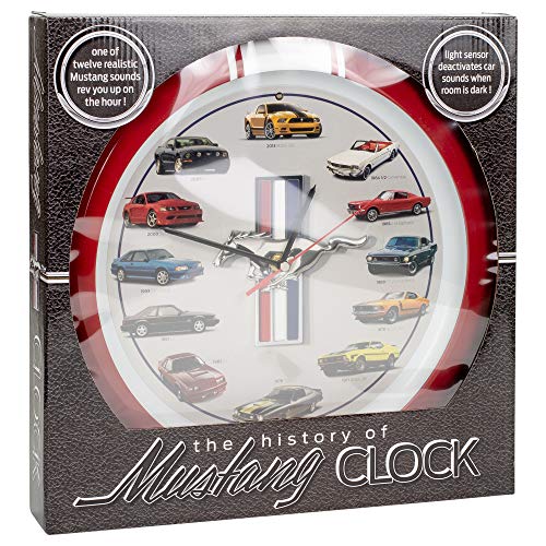 Mark Feldstein & Associates History of Mustang Sound Wall Clock, 13 Inch Red - Image 3
