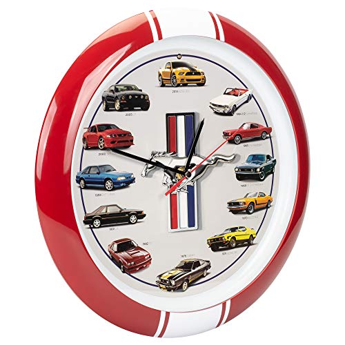 Mark Feldstein & Associates History of Mustang Sound Wall Clock, 13 Inch Red - Image 5