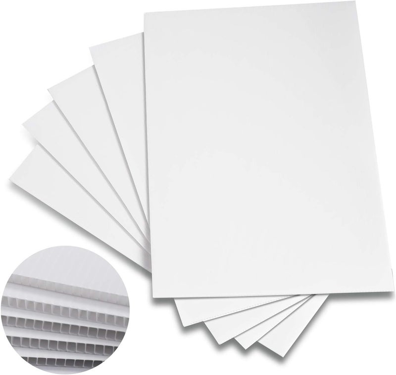 T-Sign Corrugated Plastic Sheet for Indoor and Outdoor Use - 3/16 Inch Thick Poster Board, 24x36 Inches - Pack of 5 White Plastic Board Sheets - Waterproof Coroplast Sheets and Lightweight Blank Yard Signs - Image 4