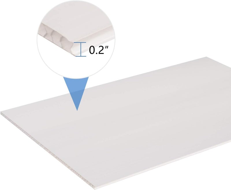 T-Sign Corrugated Plastic Sheet for Indoor and Outdoor Use - 3/16 Inch Thick Poster Board, 24x36 Inches - Pack of 5 White Plastic Board Sheets - Waterproof Coroplast Sheets and Lightweight Blank Yard Signs - Image 3