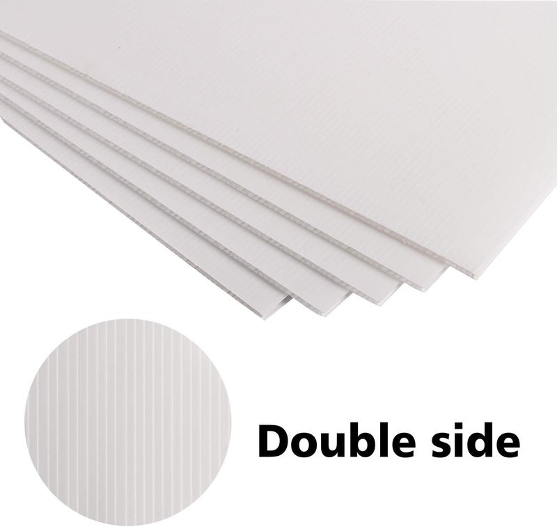 T-Sign Corrugated Plastic Sheet for Indoor and Outdoor Use - 3/16 Inch Thick Poster Board, 24x36 Inches - Pack of 5 White Plastic Board Sheets - Waterproof Coroplast Sheets and Lightweight Blank Yard Signs - Image 5