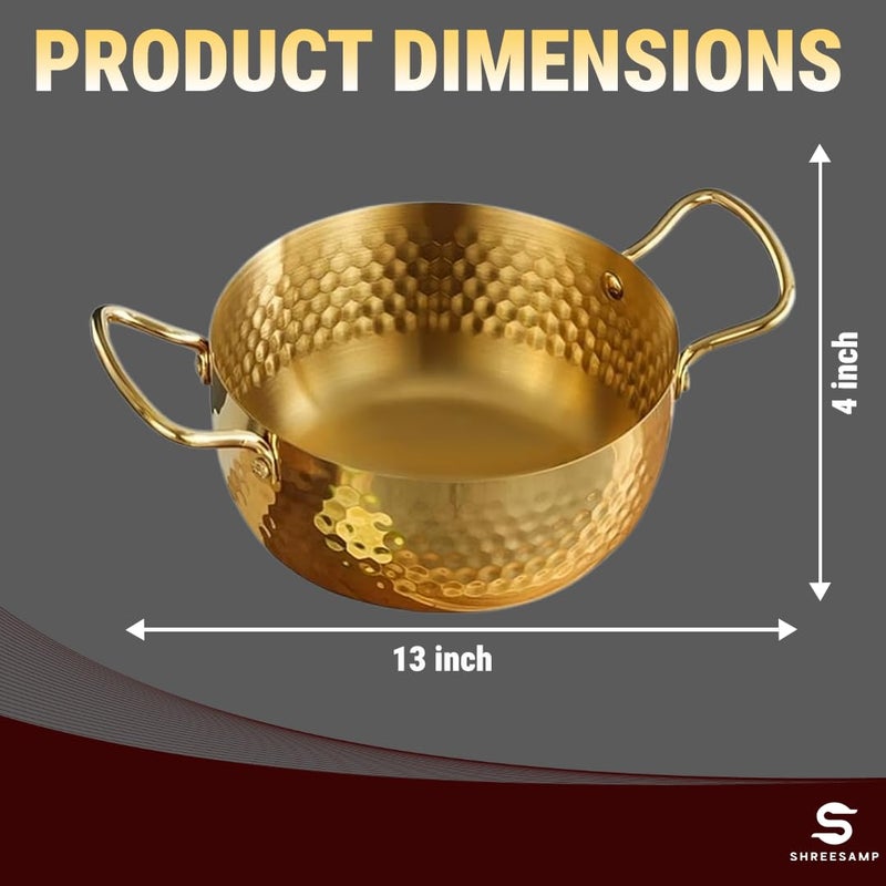 SHREESAMP SHREESAMP Double Ears Sukiyaki Restaurant Pan & Paella Cooking Pan | The Ultimate Versatile Kitchen Essential for Gourmet Japanese and Spanish Dishes, Korean Ramen Cooking Pan  - Image 2