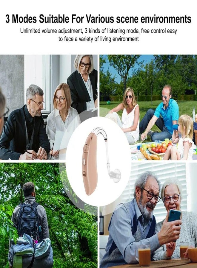 HP SOUND PLUS Hearing Aids,Invisible Rechargeable Hearing Amplifier with Noise Cancelling for Adults Hearing Loss, 360 BT BIEGE Digital Ear Hearing Assist Devices Volume Control Flesh (Single Ear) - Image 3